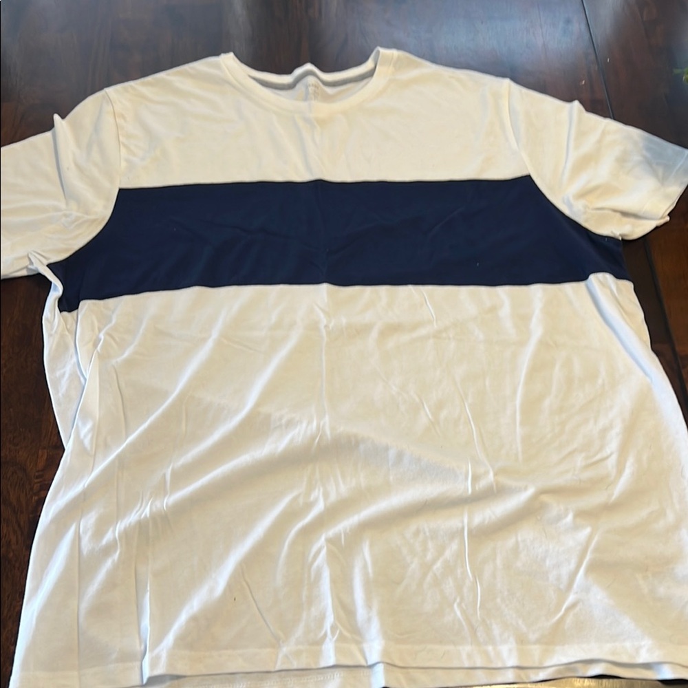 Men's White and Navy Colorblock T-Shirt